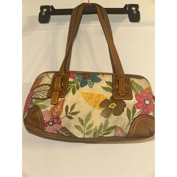 Fossil Floral Tapestry Handbag Purse Shoulder Bag | Vintage Style Grandmacore - Picture 2 of 7